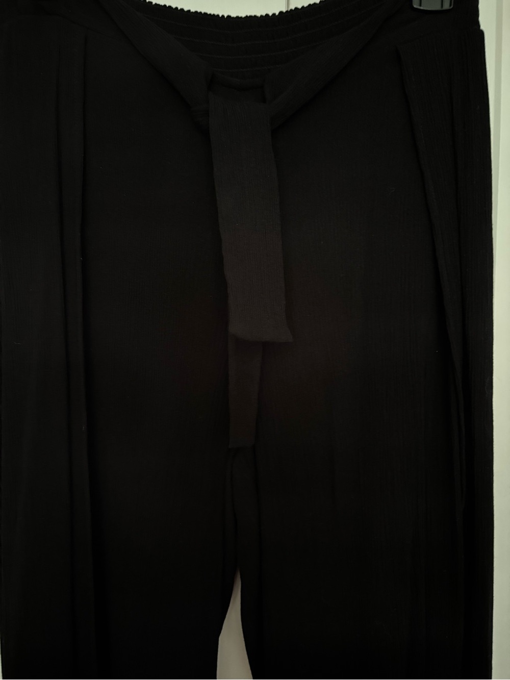 Kona Sol Wide‑Leg Tie Waist Cover‑Up Pants | Black | Size Medium - Picture 5 of 9